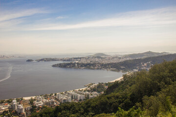 Fototapeta na wymiar view from the top of the park of the city ( parque da cidade ) of niteroi in rio de janeiro