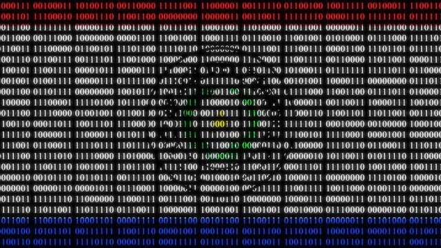 Paraguay Flag in Digital Binary Numbers cyber style matrix
