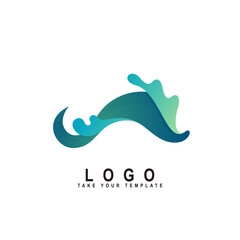 wave logo,wave of the sea design template