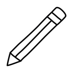 school pencil icon, line style