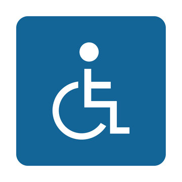 blue handicap parking or wheelchair accessible icon