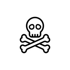 Skull, bones icon. Simple line, outline vector elements of pirate icons for ui and ux, website or mobile application