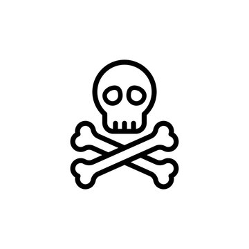 Skull, bones icon. Simple line, outline vector elements of pirate icons for ui and ux, website or mobile application