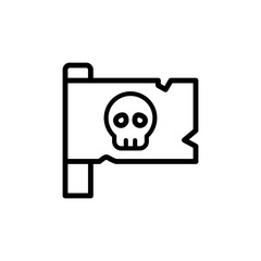 Flag, skull icon. Simple line, outline vector elements of pirate icons for ui and ux, website or mobile application