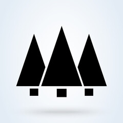 Forest pine. Simple modern icon design illustration.