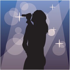 silhouette of a singer