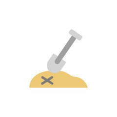 Spade, treasure icon. Simple color vector elements of pirate icons for ui and ux, website or mobile application