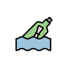 Bottle, sea icon. Simple color with outline vector elements of pirate icons for ui and ux, website or mobile application