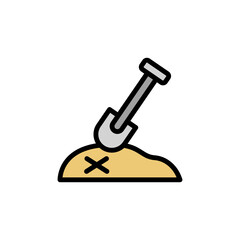 Spade, treasure icon. Simple color with outline vector elements of pirate icons for ui and ux, website or mobile application
