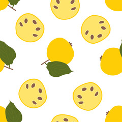Araza Fruit.  Seamless Vector Patterns 