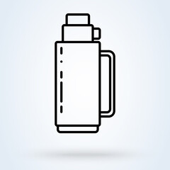 Thermos Bottle. Simple modern icon design illustration.