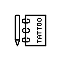 Notebook, pen, tattoo icon. Simple line, outline vector elements of tattooing icons for ui and ux, website or mobile application