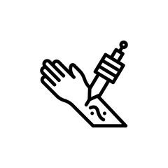 Hand, tattoo icon. Simple line, outline vector elements of tattooing icons for ui and ux, website or mobile application