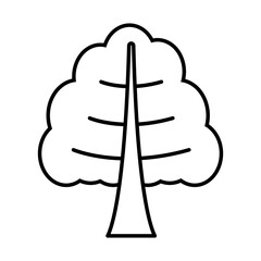 bushy tree line style icon vector design