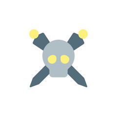 Skull, sword, tattoo icon. Simple color vector elements of tattooing icons for ui and ux, website or mobile application