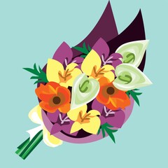 a bouquet of colorful flowers