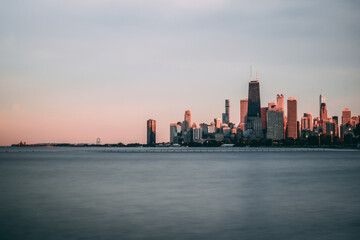 Fototapeta na wymiar Chicago Skyline Sunset