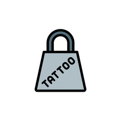 Shopping bag, tattoo icon. Simple color with outline vector elements of tattooing icons for ui and ux, website or mobile application