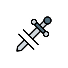 Broken sword, tattoo icon. Simple color with outline vector elements of tattooing icons for ui and ux, website or mobile application