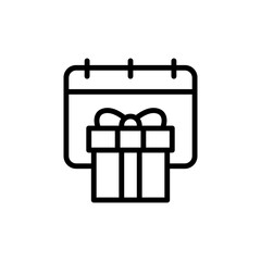 Calendar, present, gift, box icon. Simple line, outline vector elements of present icons for ui and ux, website or mobile application