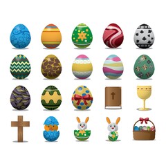 set of easter icons