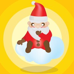 santa claus sitting on cloud