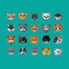 set of cat icons