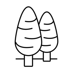 cone shaped trees line style icon vector design