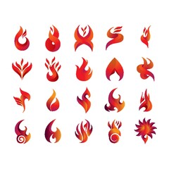 set of fire icons