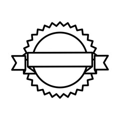 seal stamp with ribbon icon, line style