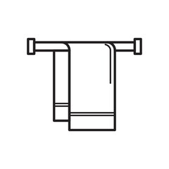 towel hanging on the rod