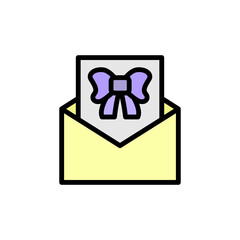 Present, ribbon, mail icon. Simple color with outline vector elements of present icons for ui and ux, website or mobile application