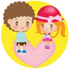 couple sitting on heart