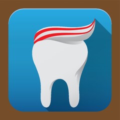 tooth paste on tooth