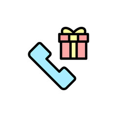 Gift, box, present, phone icon. Simple color with outline vector elements of present icons for ui and ux, website or mobile application