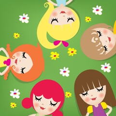 girls sleeping in the garden