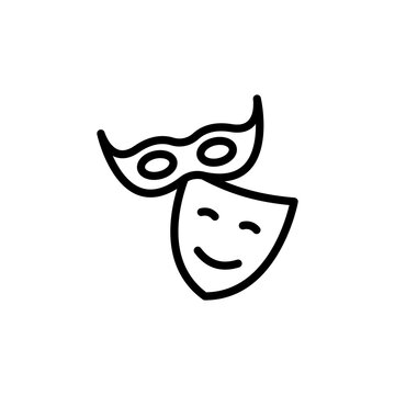 Theatre, mask icon. Simple line, outline vector elements of cultural activities icons for ui and ux, website or mobile application