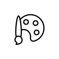Brush, paint palette icon. Simple line, outline vector elements of cultural activities icons for ui and ux, website or mobile application
