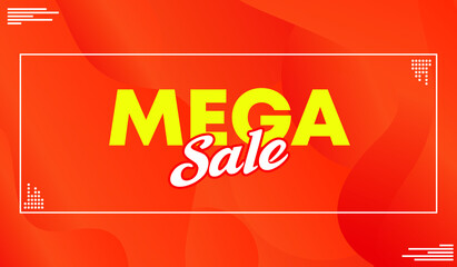 Flash sale banner vector. Mega sale template design. Abstract geometry background.