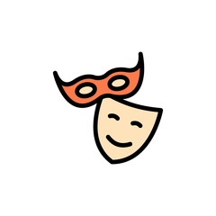Theatre, mask icon. Simple color with outline vector elements of cultural activities icons for ui and ux, website or mobile application