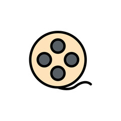 Film reel, cinema icon. Simple color with outline vector elements of cultural activities icons for ui and ux, website or mobile application