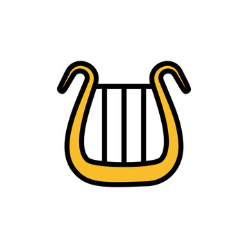 Harp, musical instrument icon. Simple color with outline vector elements of cultural activities icons for ui and ux, website or mobile application
