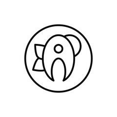 Fish, plate icon. Simple line, outline vector elements of public catering icons for ui and ux, website or mobile application