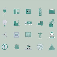 electric icons set