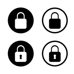 padlock, icon, set, flat, style, keyhole, hole, black, white, hinge, locked, closed, secure, safe, security, protect, design, vector, illustration, graphic, isolated, symbol, sign, system, code