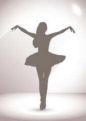 silhouette of ballerina