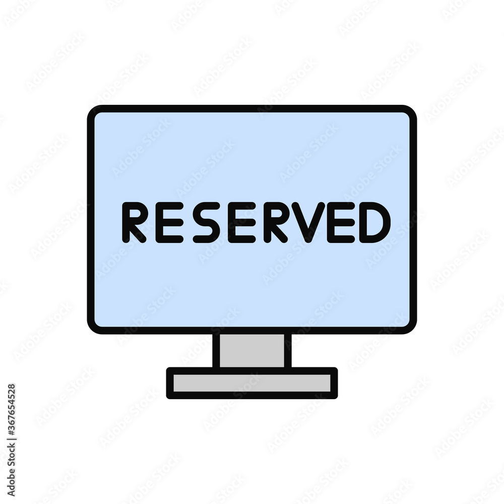 Poster monitor, reserved icon. simple color with outline vector elements of public catering icons for ui an