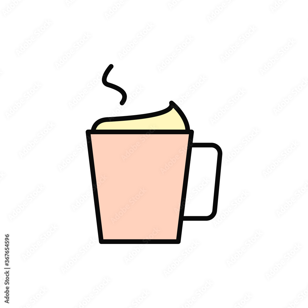 Poster cup, cream icon. simple color with outline vector elements of public catering icons for ui and ux, w