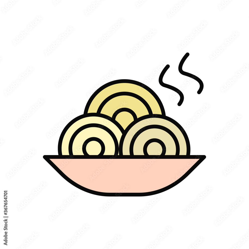 Poster spaghetti, food icon. simple color with outline vector elements of public catering icons for ui and 