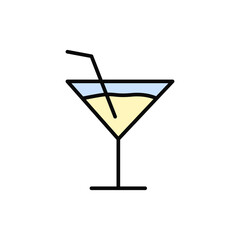 Cocktail, glass icon. Simple color with outline vector elements of public catering icons for ui and ux, website or mobile application